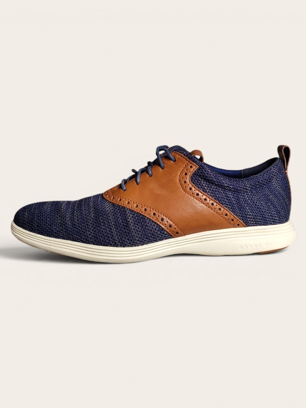 Cole Haan Grand Tour Men's Size 10.5 M Knit Oxfords Blue Tan C31348 Dress Casual